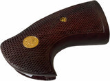 handicraftgrips New Colt Python Grips I/E Frame Checkered Open Back Hardwood Handmade Gold Medallions #Pyw13