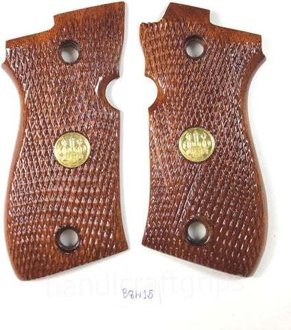 New Beretta 81 and 84 F/fs .380 81F 81FS 84F 84FS Hard Wood Checkered Handmade Handcraft Gift Birthday Christmas Newyear Sport for Men Laser Lazer Skull Special Design Beautiful #B8w15