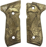 BFG01 ## New Beretta92 Beretta 92 92F 92G 92FS FS 92SB 96 M992 M9 Full Size Grips aluminium gold plated Hand Engraved Handcraft Birthday Fathers day Christmas Newyear Gift Sport Men By handicraftgrips