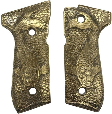 BFG01 ## New Beretta92 Beretta 92 92F 92G 92FS FS 92SB 96 M992 M9 Full Size Grips aluminium gold plated Hand Engraved Handcraft Birthday Fathers day Christmas Newyear Gift Sport Men By handicraftgrips