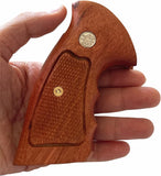 Smith & Wesson K/l S&W K L Frame Square Butt Grips Hardwood Smooth Open Back Finger Groove Silver Medallions Handmade #KSW35