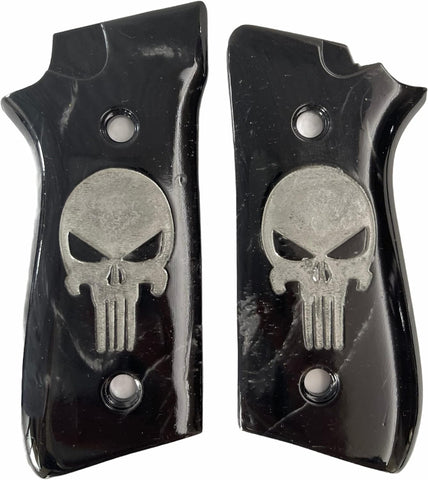 New Taurus Pt92 Pt99 Pt100 Pt101 Decocker PT pt 92 99 100 101 Grips Black Pearl Color Polymer Resin Lazer Skull Handmade Birthday Newyear Sport for Men for him Design Handcraft #Tpr05
