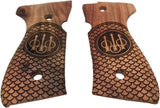 BFW22 ## New Beretta92 Beretta 92 92F 92G 92FS FS 92SB 96 M992 M9 Full Size Grips Laser Logo Hard Wood Checkered Handmade Gift Sport for Men Birthday Newyear Christmas Skull Design by Handicrftgrips