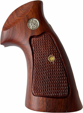 handicraftgrips Nsw14## New Smith & Wesson S&W N Frame Square Butt Grips Silver Medallions Checkered Finger Groove Checkered Hardwood Wood Handmade Beautiful Sport for Men Birthday