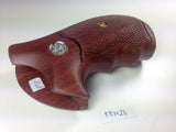 Smith & Wesson K/l Frame Round Butt Revolver Grips Hardwood Finger Groove Checkered Handmade #Krw26