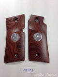 New Grips for Colt Mustang Smooth Silver Medallions pocketlite Pistol Hardwood Handmade Grips #MTW03