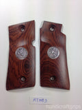 New Grips for Colt Mustang Smooth Silver Medallions pocketlite Pistol Hardwood Handmade Grips #MTW03