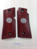 New Grips for Colt Mustang Checkered Silver Medallions pocketlite Pistol Hardwood Handmade Grips #MTW02