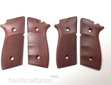 New Taurus PT945 PT 945 Grips Hardwood Hard Wood Checkered Finger Groove Beautiful Grips Handmade Birthday Newyear Sport for Men Man Handcraft #T945W01