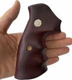New Smith & Wesson S&W N Frame Round Butt Grips Smooth Silver Medallions Hardwood Finger Groove Open Back Birthday Newyear Sport for Men for him Special Design Handcraft #NRW04