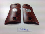 New Grips for Colt Mustang Smooth Silver Medallions pocketlite Pistol Hardwood Handmade Grips #MTW03