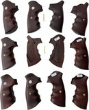 New Smith & Wesson S&W N Frame Round Butt Grips Smooth Silver Medallions Hardwood Finger Groove Open Back Birthday Newyear Sport for Men for him Special Design Handcraft #NRW04