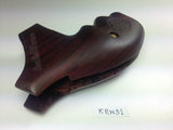 Smith & Wesson K/l Frame Round Butt Revolver Grips Hardwood Finger Groove Smooth Openback Lazer Handmade #Krw31