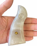 handicraftgrips Smith & Wesson K/l Frame Square Butt Revolver Grips White Pearl Polymer Resin Checkered Handmade #Ksr04
