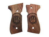 BFW22 ## New Beretta92 Beretta 92 92F 92G 92FS FS 92SB 96 M992 M9 Full Size Grips Laser Logo Hard Wood Checkered Handmade Gift Sport for Men Birthday Newyear Christmas Skull Design by Handicrftgrips