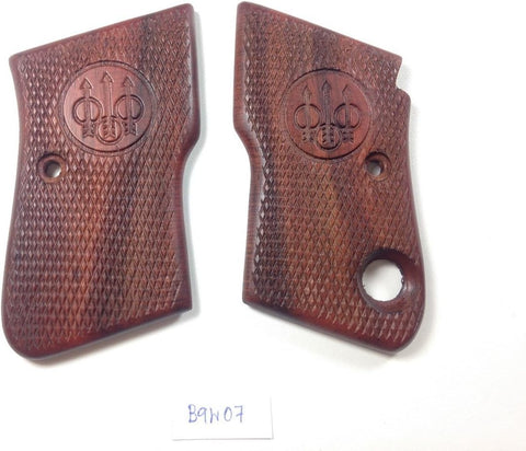 Beretta 950 950B 950BS .22 Short .25 ACP Grips grips Checkered hardwood Cut Out for Safety with safety cut Lazer handmade beautiful #B9W07