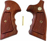 Smith & Wesson K/l S&W K L Frame Square Butt Grips Hardwood Smooth Open Back Finger Groove Silver Medallions Handmade #KSW35