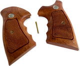 New Smith & Wesson S&W N Frame Square Butt Grips Silver Medallions Checkered Finger Groove Hardwood Hard Wood Handmade Beautiful Sport for Men Birthday Newyear Christmas Gift #Nsw34