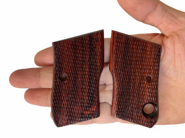 New Checkered decorate Hardwood Grips For Browning Hi Power Handmade