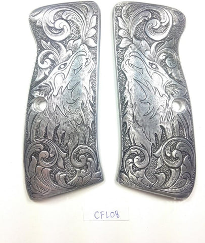 handicraftgrips New Grips Cz75 Cz85 CZ SP-01 CZ 75B 75BD CZ75B 75 B Grips Full Size Aluminum Hand Engraved Handmade Birthday Gift Sport for Men #CFL08