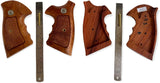 New Smith & Wesson S&W N Frame Square Butt Grips Silver Medallions Checkered Finger Groove Hardwood Hard Wood Handmade Beautiful Sport for Men Birthday Newyear Christmas Gift #Nsw34