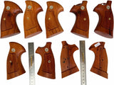 handicraftgrips New Smith & Wesson N Frame Square Butt Grips Checkered Hardwood Open Back
