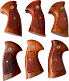 handicraftgrips New Smith & Wesson S&W N Frame Square Butt Grips Silver Medallions Checkered Finger Groove Hardwood Hard Wood Handmade Beautiful Sport for Men Birthday Newyear Nsw36