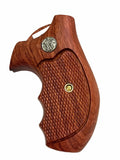 New Smith & Wesson S&w J Frame Round Butt Bodyguard Grips Checkered Hardwood Handmade #JRW02
