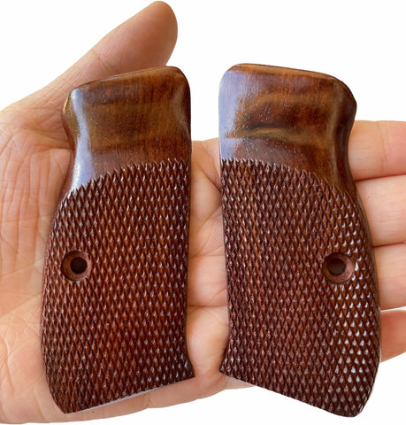 handicraftgrips New Cz75 Cz85 Grips Cz 75/85 Compact Size Hardwood Checkered Handmade #Ccw01