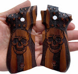 New Beretta 81 and 84 F/fs .380 81F 81FS 84F 84FS Hard Wood Checkered Handmade Handcraft Gift Birthday Christmas Newyear Sport for Men Laser Lazer Skull Special Design Beautiful #B8w09