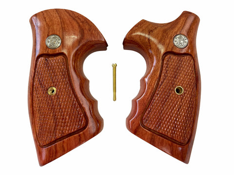 Smith & Wesson K/l Frame Square Butt Revolver Grips Hardwood Finger Groove Checkered Handmade #Ksw10