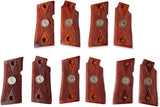handicraftgrips New Grips for Colt Mustang Checkered Silver Medallions pocketlite Pistol Hardwood Handmade Grips #MTW01