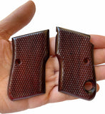 Beretta 950 950B 950BS .22 Short .25 ACP Cut Out for Safety with safety cut Grips grips Checkered hardwood handmade beautiful Gift Birthday Christmas New year Sport for men man #B9W01