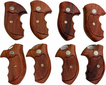 Holzgriff für S&W Revolver J Frame Round Butt, Rosewood Stripe/Cap Ch