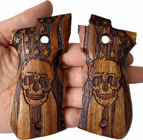 New Beretta 81 and 84 F/fs .380 81F 81FS 84F 84FS Hard Wood Checkered Handmade Handcraft Gift Birthday Christmas Newyear Sport for Men Laser Lazer Skull Special Design Beautiful #B8w09