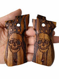 New Beretta 81 and 84 F/fs .380 81F 81FS 84F 84FS Hard Wood Checkered Handmade Handcraft Gift Birthday Christmas Newyear Sport for Men Laser Lazer Skull Special Design Beautiful #B8w09