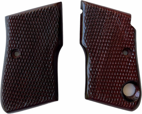 Beretta 950 950B 950BS .22 Short .25 ACP Cut Out for Safety with safety cut Grips grips Checkered hardwood handmade beautiful Gift Birthday Christmas New year Sport for men man #B9W01