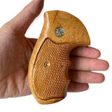 handicraftgrips NRW16## New Smith & Wesson S&W N Frame Round Butt Grips 22 25 29 325 327 329 520 610 625 627 629 Hard Wood Handmade Engraved Checkered Finger Groove Handcraft Special Birthday Gift
