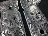 New Beretta92 Beretta 92 92F 92G 92FS FS 92SB 96 M992 M9 Full Size Grips FULL SIZE Aluminum Hand Engraved Handmade #BFL08