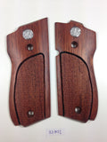 NEW S&w Model 39, 52, 439, 539 and 639 Grips 9 Mm Grips Hardwood Checkered Silver Medallions Handmade #S3w01